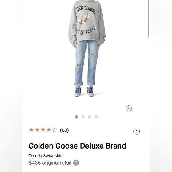 Golden Goose Deluxe Brand, Cereda Sweatshirt, Size Small Oversized Marled Gray - Picture 16 of 16